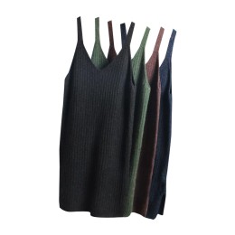 SKSW019 Supply long-sleeved knit dress vest women's sweater strap dress custom-made sweater dress sweater dress shop SKSW019 Supply long-sleeved knit dress vest women's sweater strap dress custom-made sweater dress sweater dress shop